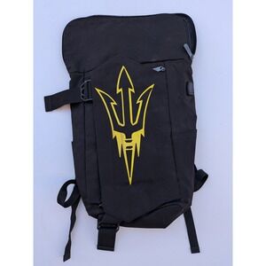 Black Ozuko Backpack Laptop Bag ASU Pitchfork USB Charging Port Travel School